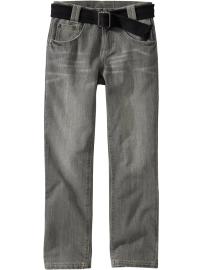 Boys Belted Graphic Skinny Jeans