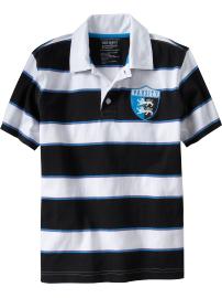 Boys Rugby-Stripe Embroidered Polos