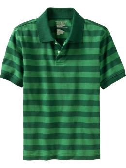 Boys Striped Pique Polos
