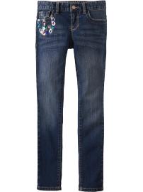 Girls Faux-Gem Super-Skinny Jeans