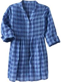 Girls Gingham Roll-Up Tunics