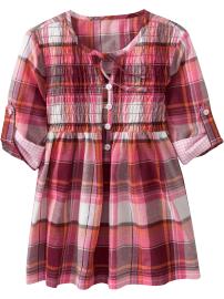 Girls Roll-Up Plaid Tunics