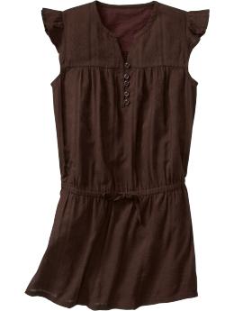Girls Drop-Waist Dobby Dresses