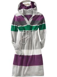 Girls Striped Hooded Sweater Dresses