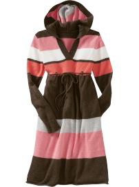 Girls Striped Hooded Sweater Dresses