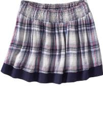 Girls Smocked Printed Skirts