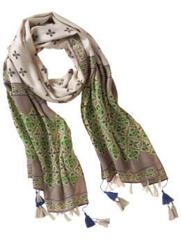 Women's Patterned Fringe-Tassel Scarves
