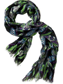 Women's Bold Floral Gauze Scarves