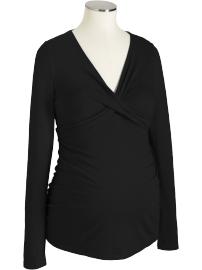 Maternity Twist-Front V-Neck Tops
