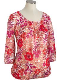 Maternity Lightweight Floral-Print Tops