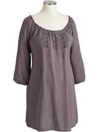 Maternity Embroidered Tunic Dresses