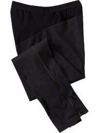 Maternity Denim-Look Ankle-Zip Leggings