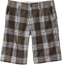 Men's Plaid Plain-Front Shorts (12")