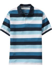 Men's Multi-Color Stripe Pique Polos