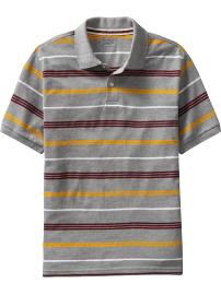 Men's Fine-Striped Pique Polos
