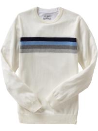 Men's Multicolored Chest-Stripe Sweaters