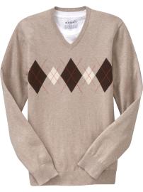 Men's Argyle V-Neck Sweaters