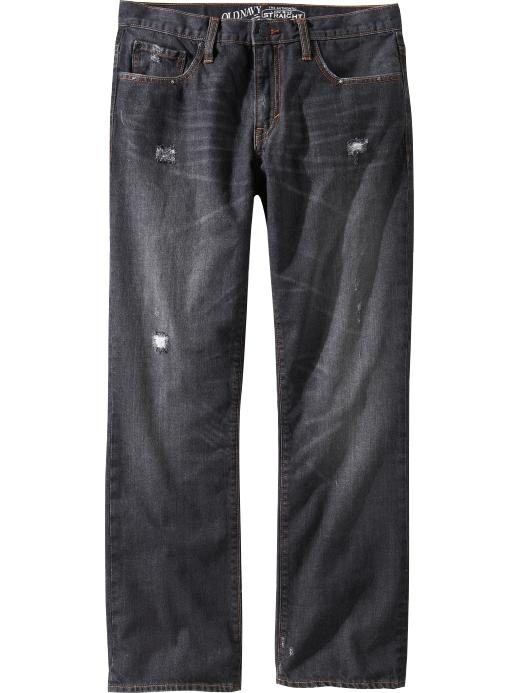 Old Navy Mens Distressed Straight-Leg Jeans