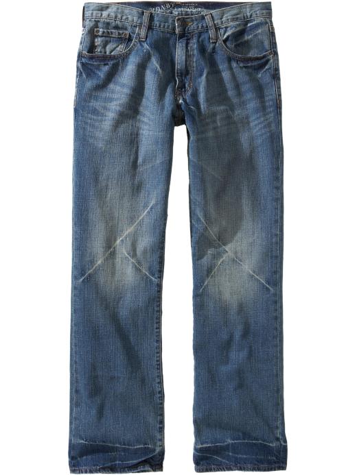 Old Navy Mens Distressed Straight-Leg Jeans