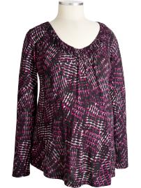 Maternity Plus Ruched-Neck Jersey Tops