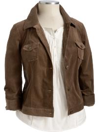 Women's Plus Cropped Corduroy Jackets