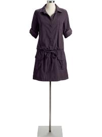 Women's Drop-Waist Cord Shirt Dresses