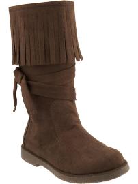 Girls Fringed Boots