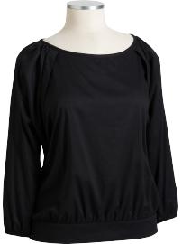 Women's Plus Swiss-Dot Blouson Tops