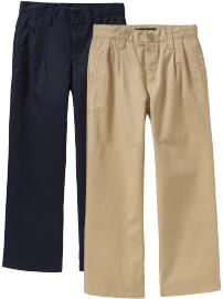 Boys Pleated Uniform Khaki 2-Packs
