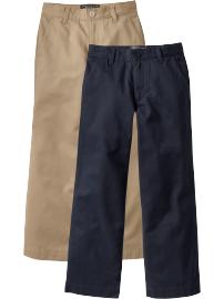 Boys Plain-Front Uniform Khaki 2-Packs