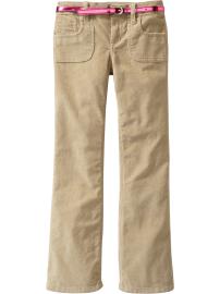 Girls Belted Boot-Cut Cords