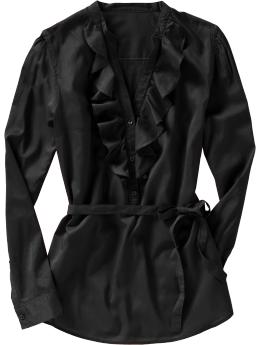 Women s Ruffle Trim Tie Belt Tops Old Navy from oldnavy.gap.com