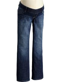 Maternity Woven-Waistband Boot-Cut Jeans