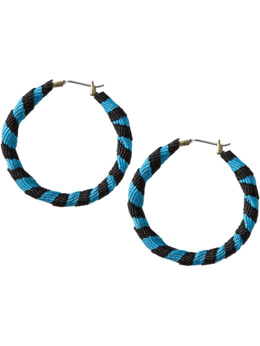 Old Navy Womens Fabric-Covered Hoop Earrings