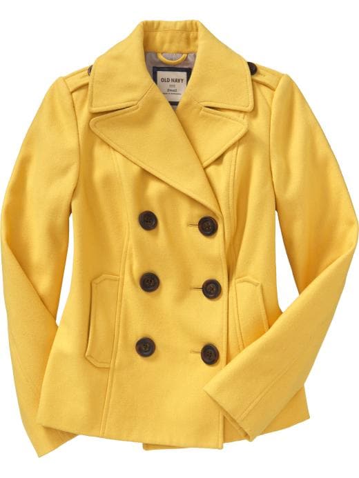 Yellow peacoat sales old navy