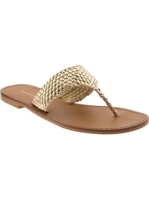 Old Navy Womens Faux-Leather Woven Sandals