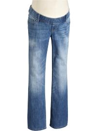 Maternity Woven-Waist Boot-Cut Jeans