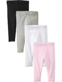 Lace-Trim Legging 4-Packs for Baby