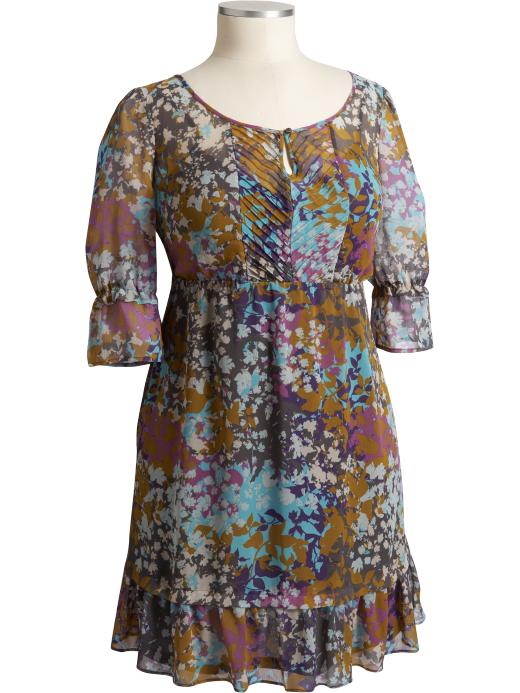  Women's Plus Floral Chiffon Dresses