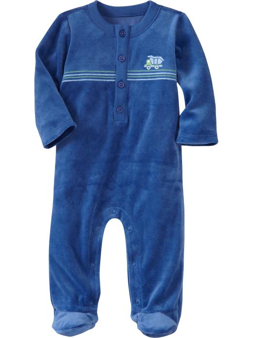 Old Navy Embroidered Velour Onepieces For Baby