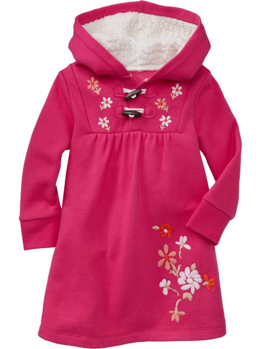 Old Navy Floralembroidered Toggle Hoodie Dresses For Baby