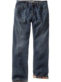 Men's Flannel-Lined Straight Jeans