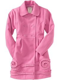 Girls Ruffled-Applique Wool-Blend Coats