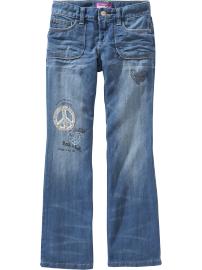 Girls Word-Doodle Boot-Cut Jeans