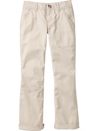 Girls Distressed Khakis