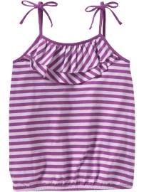 Girls Ruffle-Yoke Bubble Tanks