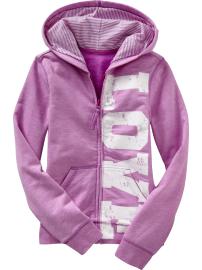 Girls Graphic Zip Hoodies