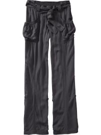 Women's Tie-Belt Drape-Jersey Pants