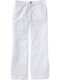 Women's Linen Tie-Front Trousers