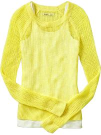 Women's Raglan Pointelle-Knit Pullovers